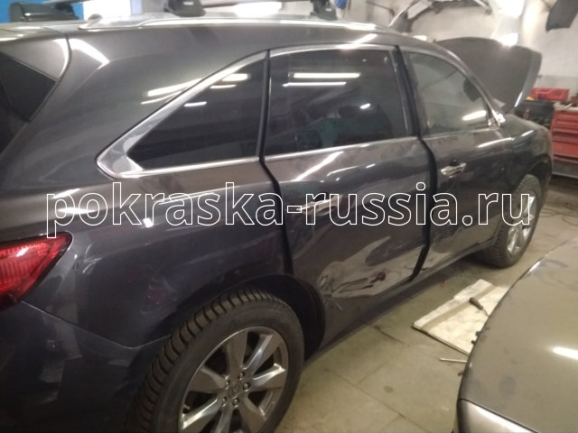 Покраска дверей, крыла и бампера автомобиля Acura MDX В нашем центре по покраске автомобилей в Москве была осуществлена покраска дверей, крыла и бампера автомобиля Acura MDX 1
